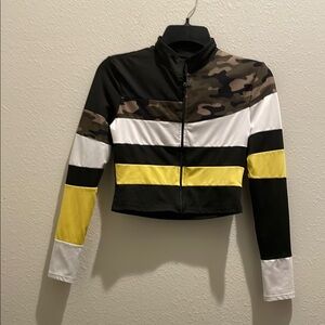 SHEIN Camouflage and Striped Crop Top